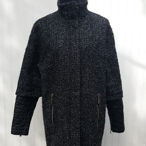 Vince Camuto Wool blend/ faux leather coat sz S